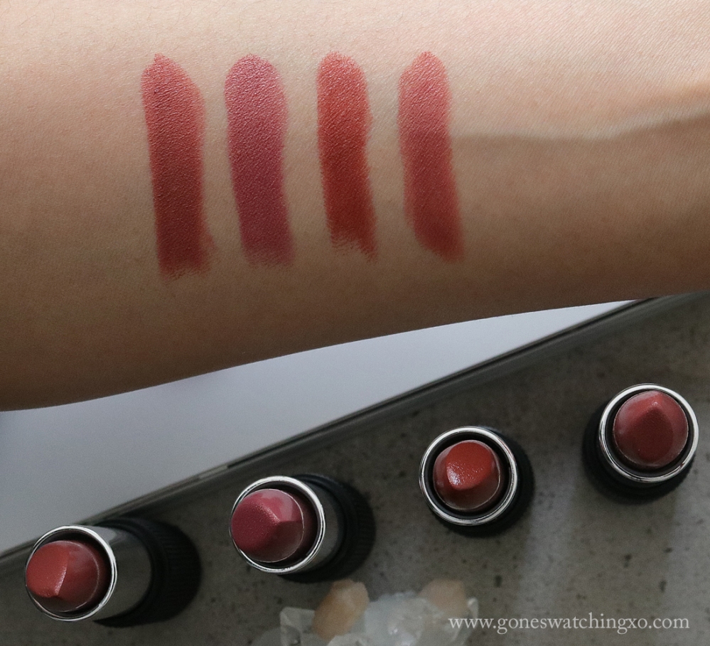 Red Apple Gluten Free Lipstick Review &amp; Swatches. Chai Love You, Mayberry, Barcelona &amp; Spice n Easy. Gone Swatching xo