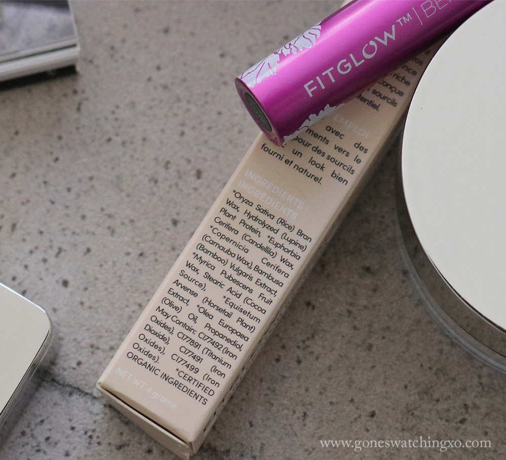 Fitglow Beauty Review &amp; Swatches. Plant Protein Brow Gel Clear Ingredients. Australian Beauty Blogger Gone Swatching xo