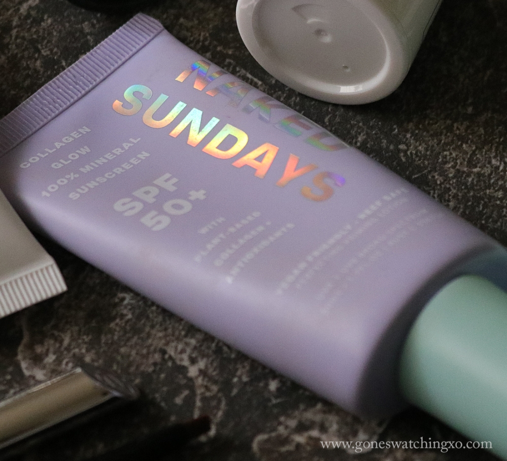 Australian natural &amp; reef safe sunscreen review &amp; swatches. Naked Sundays SP50 Collagen Glow Mineral Perfecting Priming Lotion. Gone Swatching xo